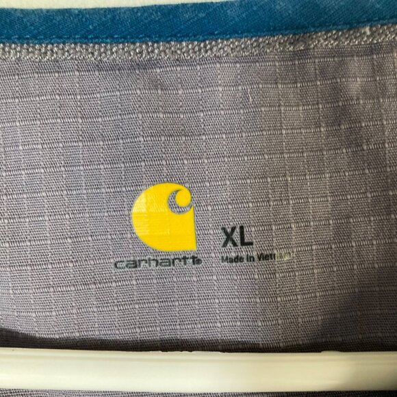 Mens Carhartt V Neck Scrub Top Green XL C16418 #1 Cotton Poly Spandex Ripstop - Picture 7 of 8